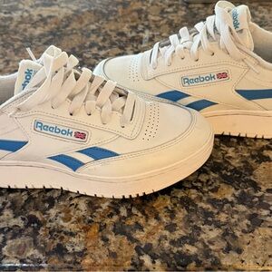 Reebok women’s White Sneakers with Blue Accents